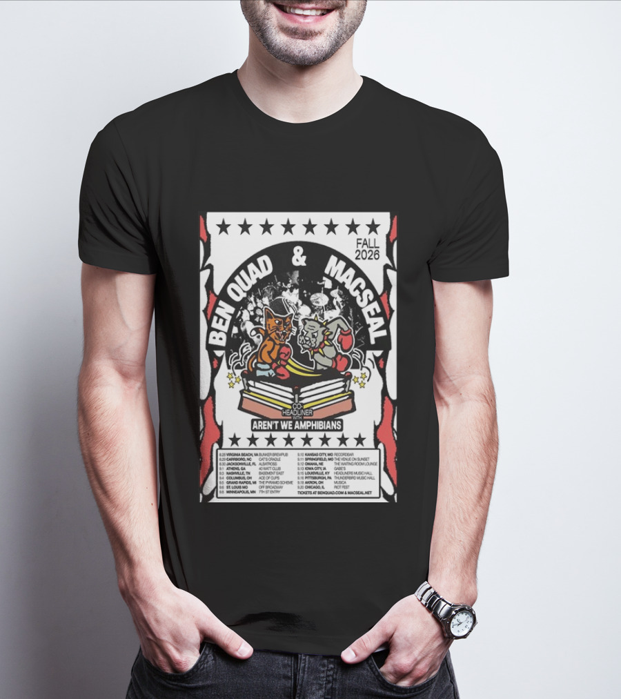 Ben Quad And Macseal Fall 2026 Tour Aren't We Amphibians Co Headliner T-Shirt