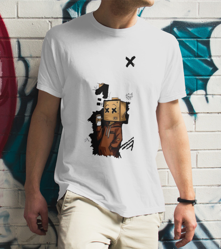Good Person Box Head Drinking Coffee T-Shirt