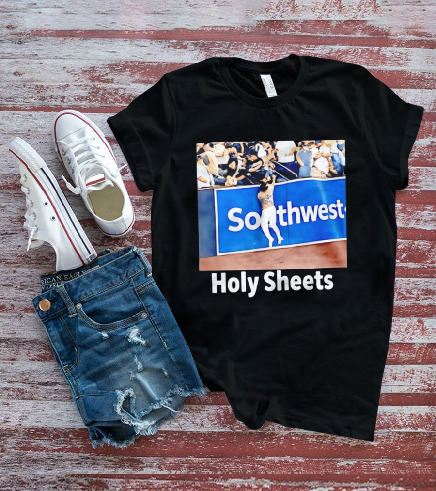 Southwest Holy Sheets Baseball Meme Fan Reaching Catch T-Shirt