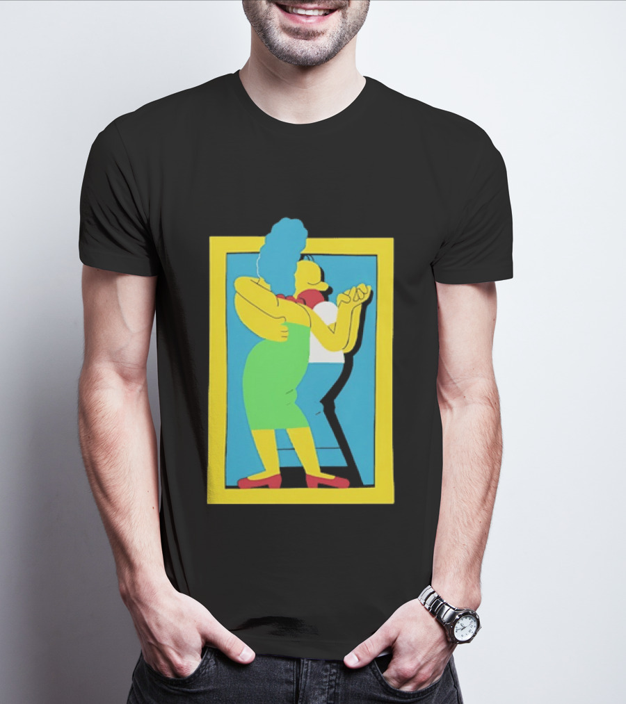 Simps Dance Iconic Cartoon Couple Embrace T-Shirt