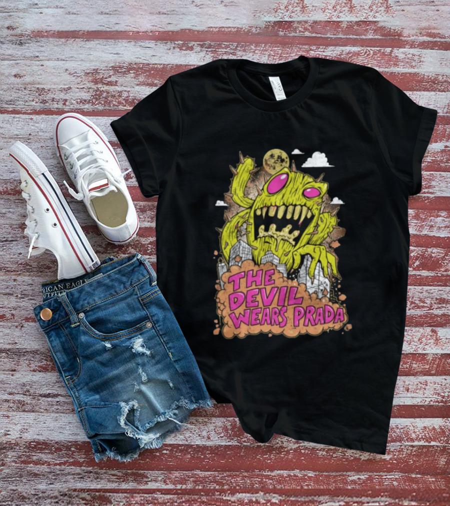 The Devil Wears Prada Cactuszilla Monster In Cityscape T-Shirt