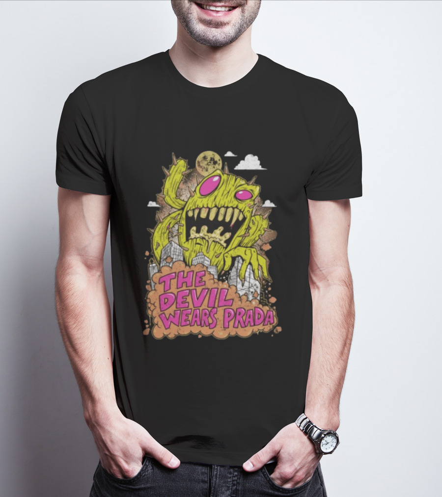 The Devil Wears Prada Cactuszilla Monster In Cityscape T-Shirt