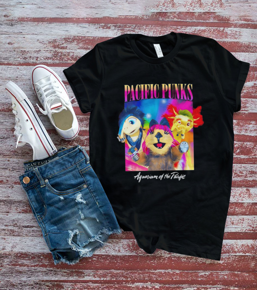Pacific Punks Aquarium Of The Pacific Puppet Characters Colorful T-Shirt