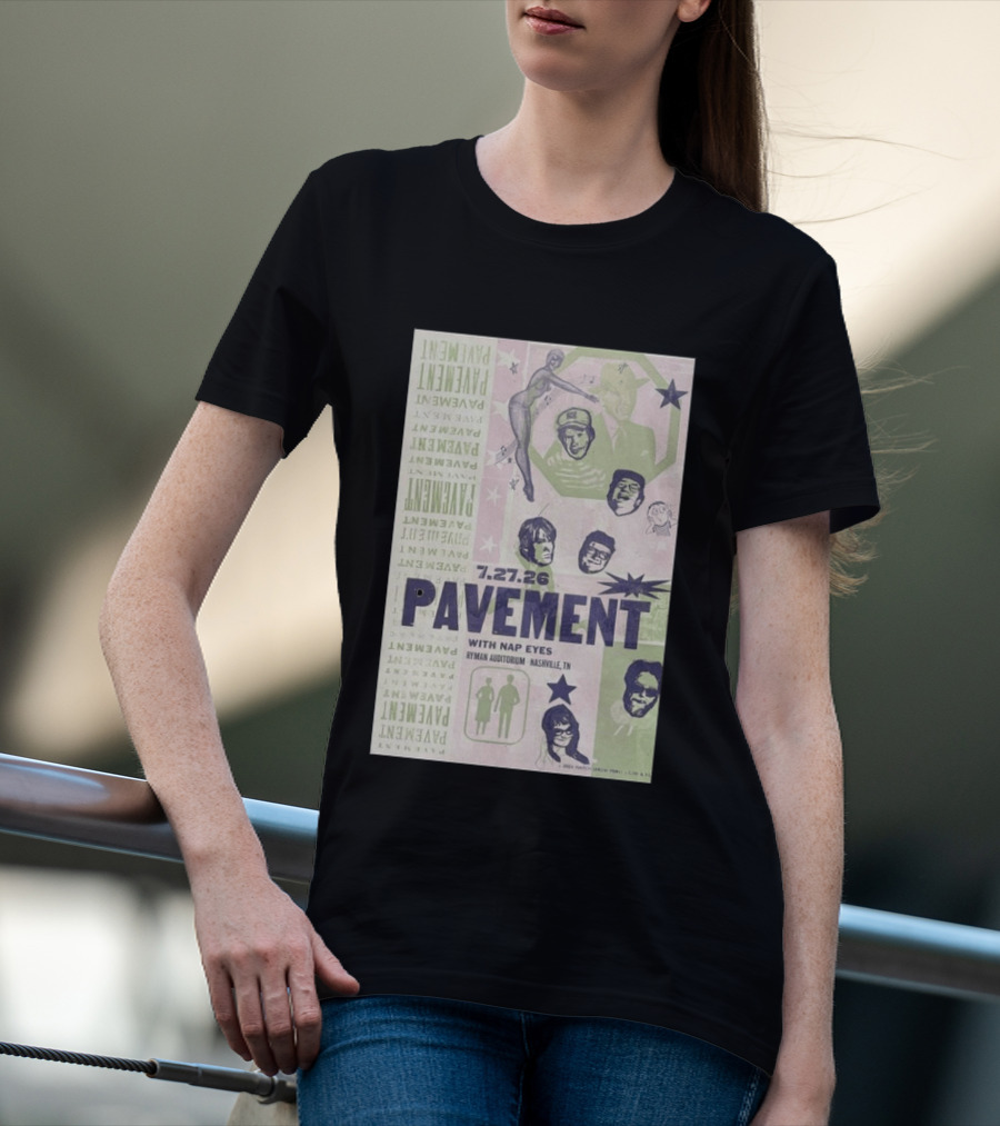 Pavement With Nap Eyes Ryman Auditorium Nashville Jul 27 2026 T-Shirt