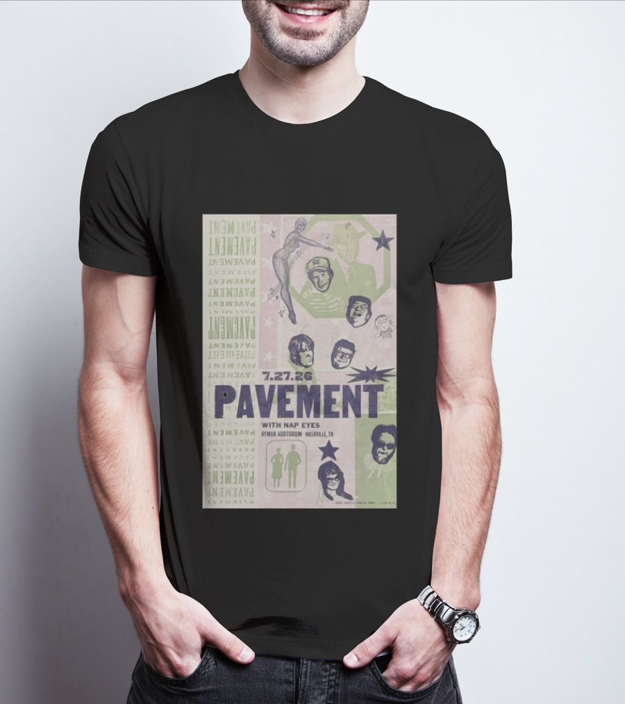 Pavement With Nap Eyes Ryman Auditorium Nashville Jul 27 2026 T-Shirt