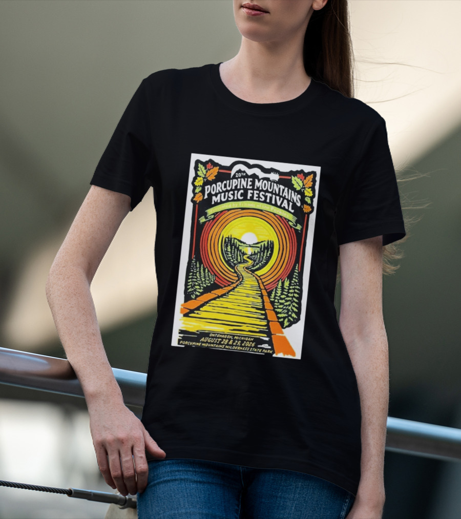 20th Porcupine Mountains Music Festival August 28 29 2026 Ontonagon Michigan Porcupine Mountains Wilderness State Park T-Shirt