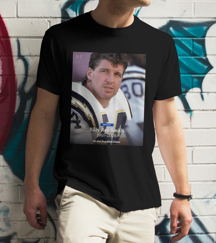 Billy Ray Smith 1961 2026 San Diego Chargers Obituary Tribute San Diego Union Tribune T-Shirt