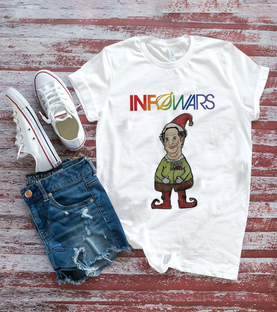 Infowars Elf Christmas Holiday Alex Jones Festive T-Shirt