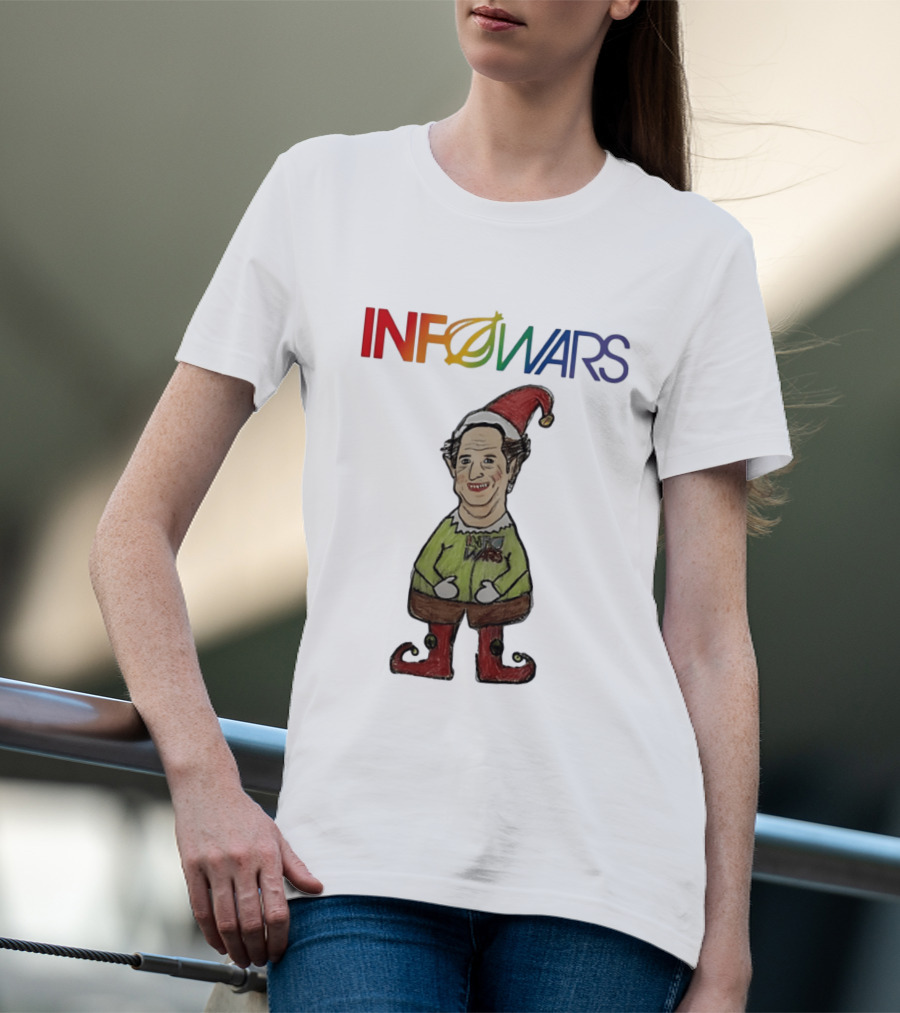 Infowars Elf Christmas Holiday Alex Jones Festive T-Shirt