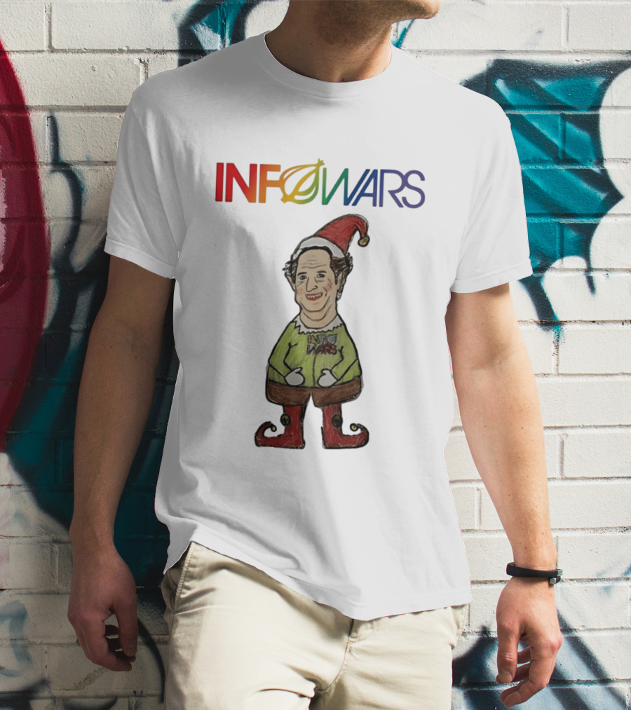 Infowars Elf Christmas Holiday Alex Jones Festive T-Shirt