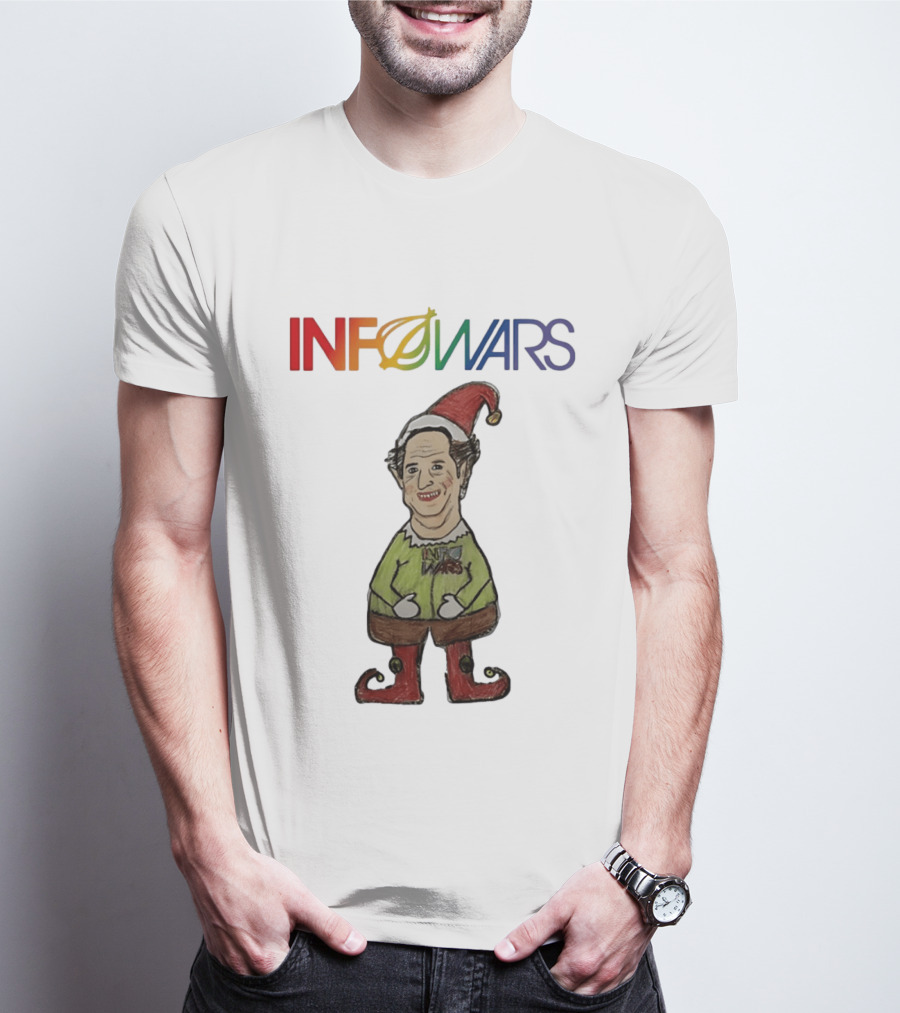 Infowars Elf Christmas Holiday Alex Jones Festive T-Shirt