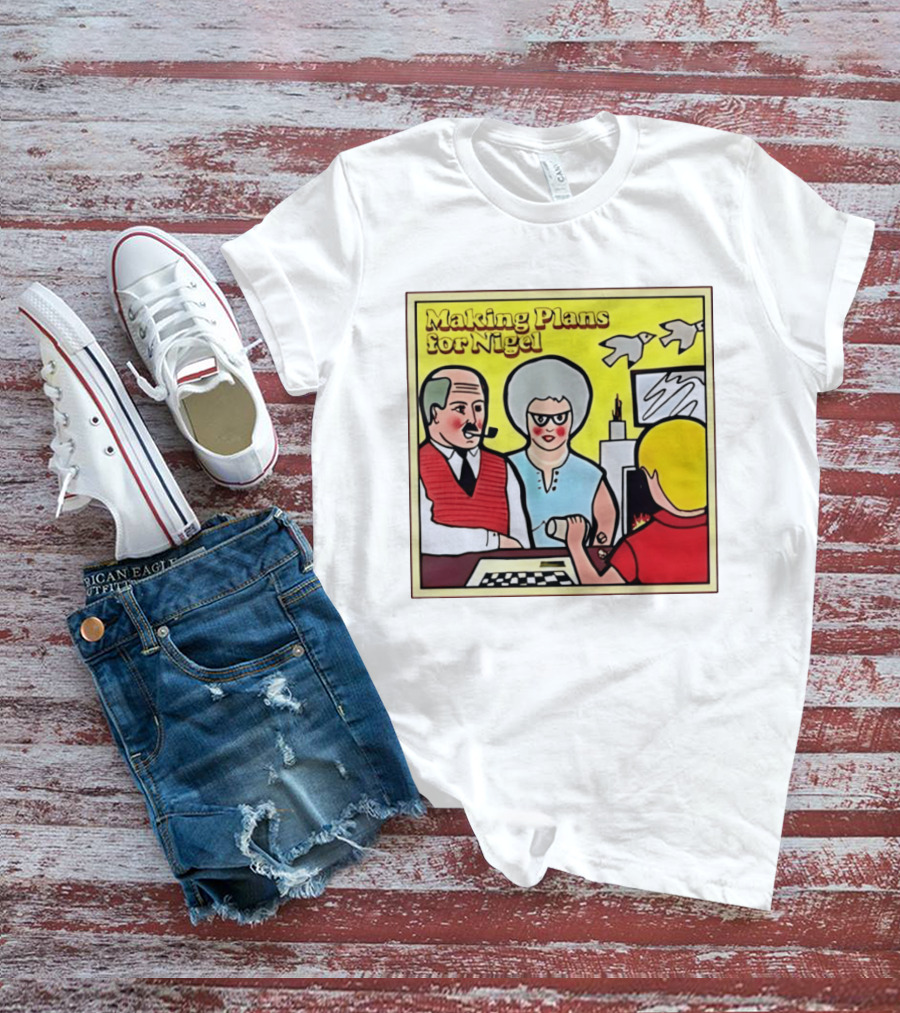 Making Plans For Nigel XTC New Wave English Rock Scene Yellow Background Birds Family T-Shirt