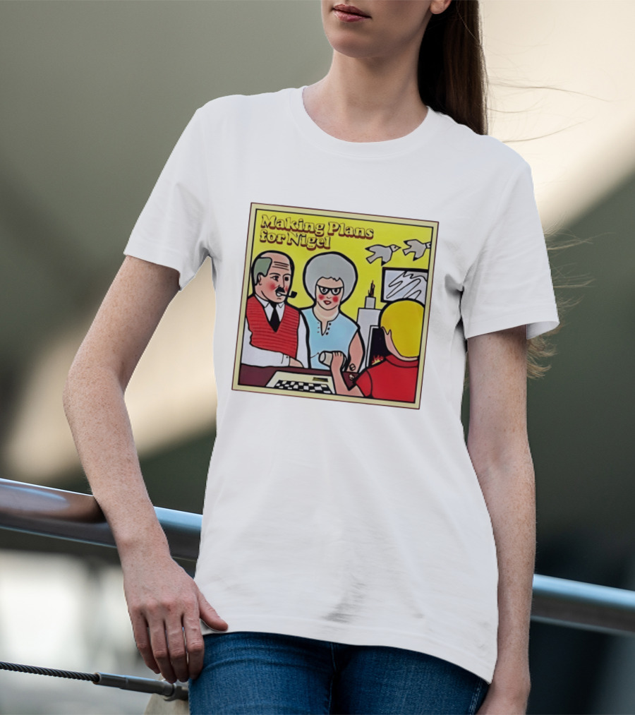 Making Plans For Nigel XTC New Wave English Rock Scene Yellow Background Birds Family T-Shirt