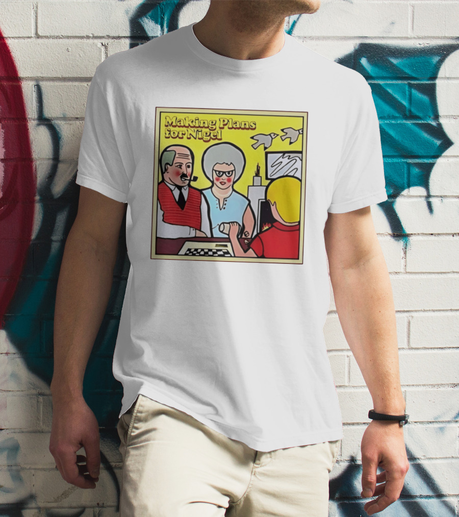 Making Plans For Nigel XTC New Wave English Rock Scene Yellow Background Birds Family T-Shirt