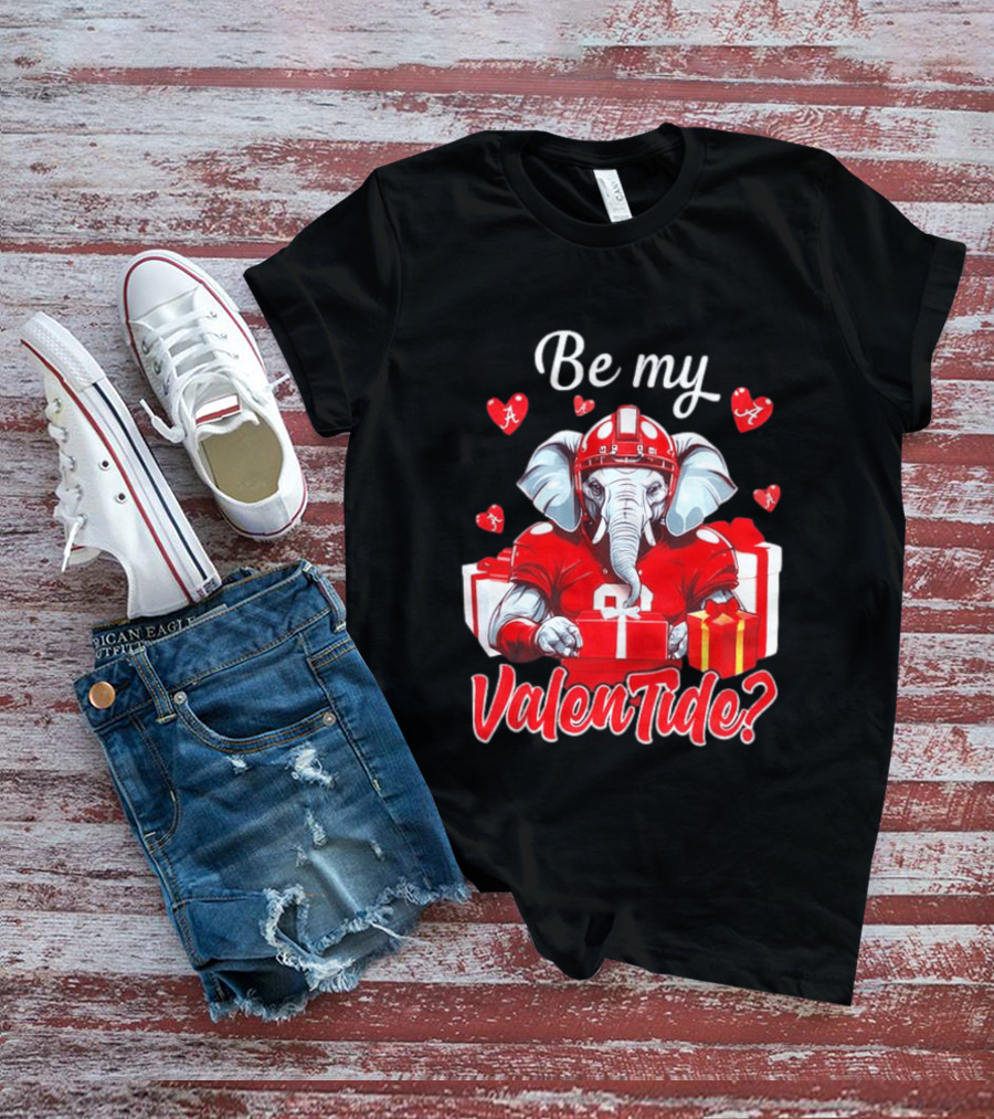 Be My ValenTide Alabama Crimson Tide Elephant Sports Valentine T-Shirt