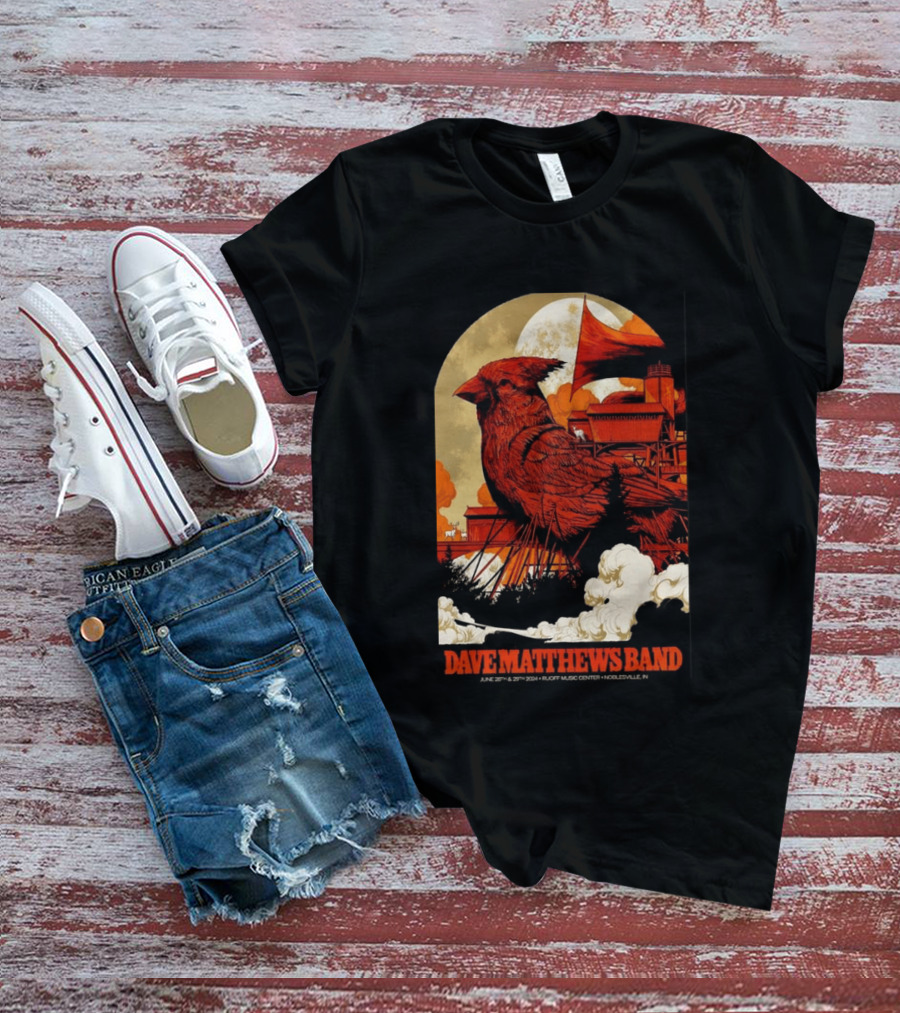 Dave Matthews Band June 28 29 2024 Ruoff Music Center Noblesville IN Cardinal T-Shirt