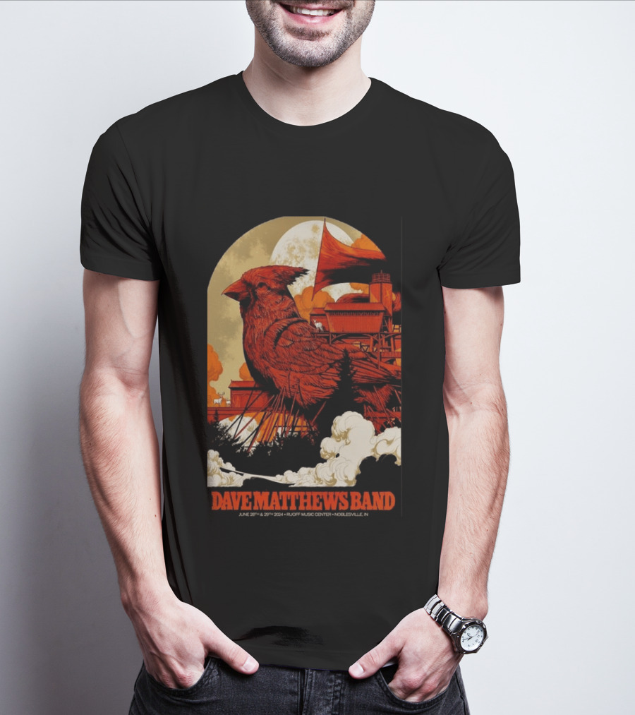 Dave Matthews Band June 28 29 2024 Ruoff Music Center Noblesville IN Cardinal T-Shirt