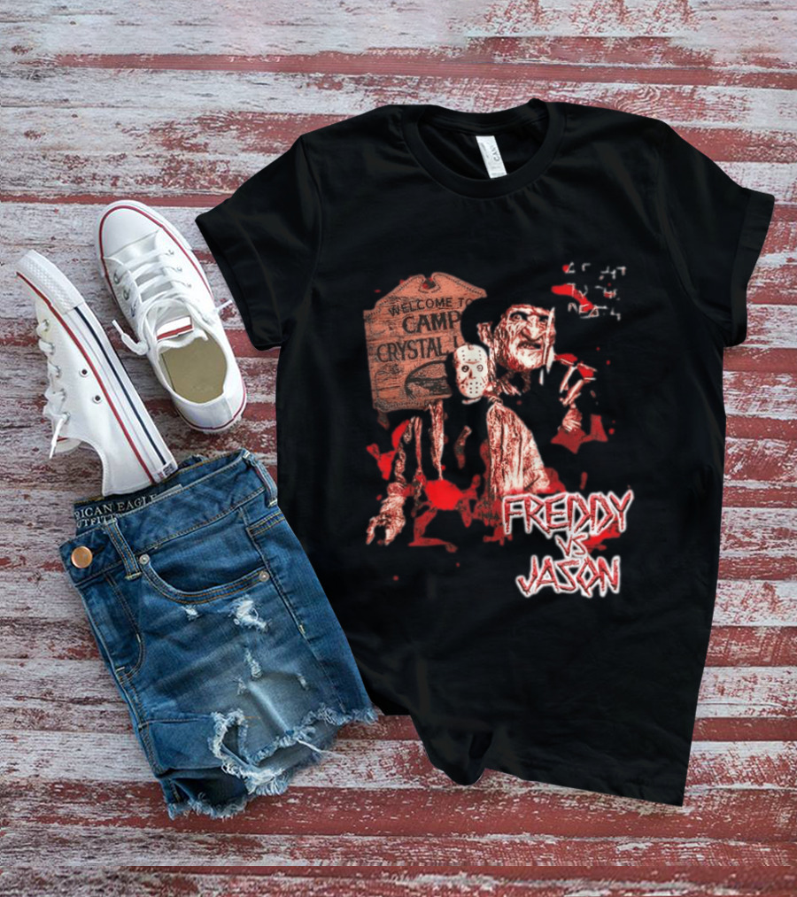 Freddy Vs Jason Welcome To Camp Crystal Lake Halloween T-Shirt