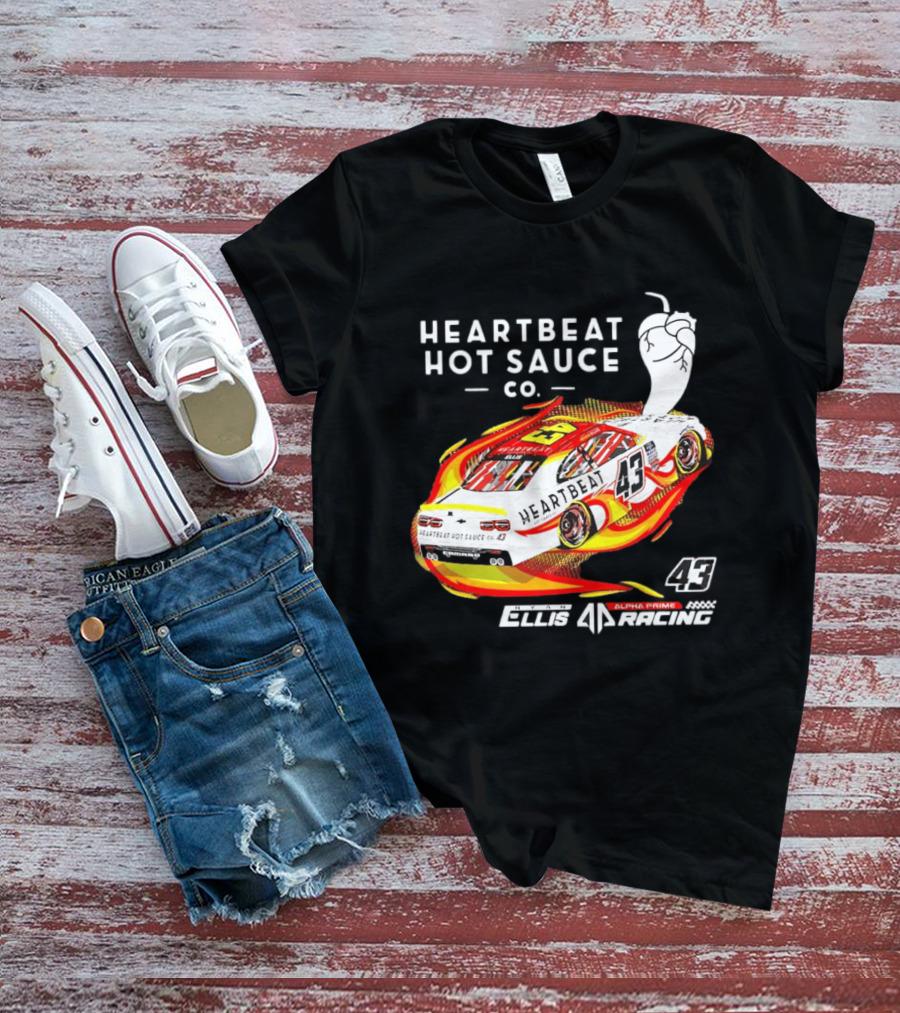 Heartbeat Hot Sauce Co Ryan Ellis 43 Alpha Prime Racing T-Shirt
