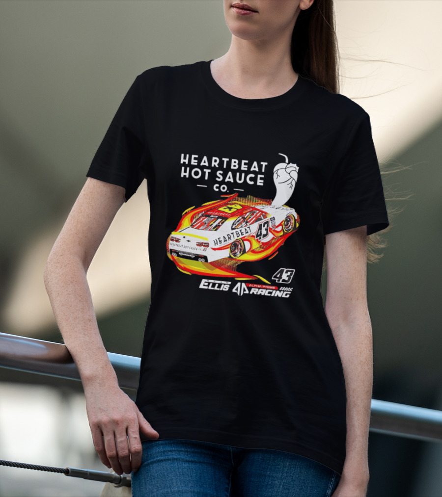 Heartbeat Hot Sauce Co Ryan Ellis 43 Alpha Prime Racing T-Shirt
