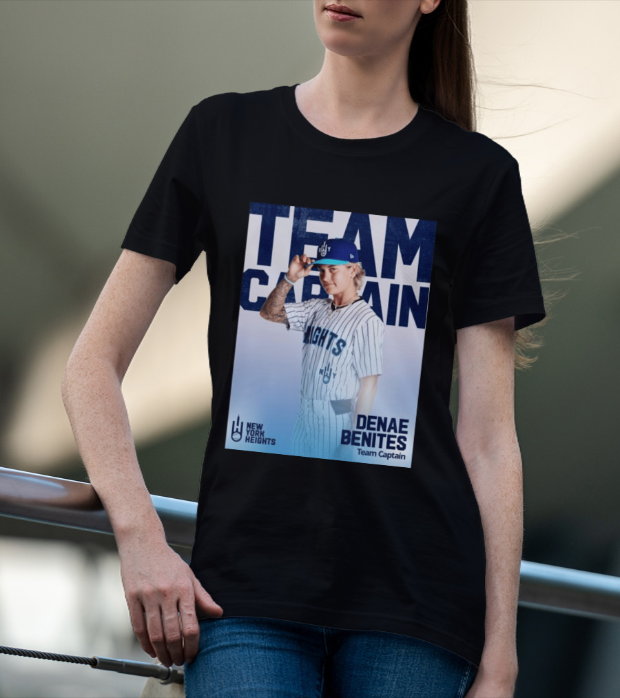 Team Captain Denae Benites New York Heights Baseball Team T-Shirt