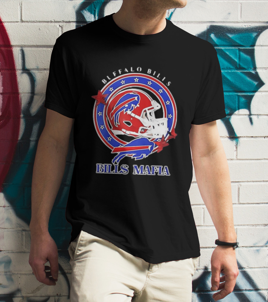 Buffalo Bills Bills Mafia Football Helmet Stars Oval T-Shirt
