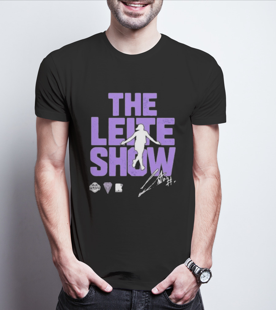 The Leite Show WNBPA Signature Purple Basketball T-Shirt
