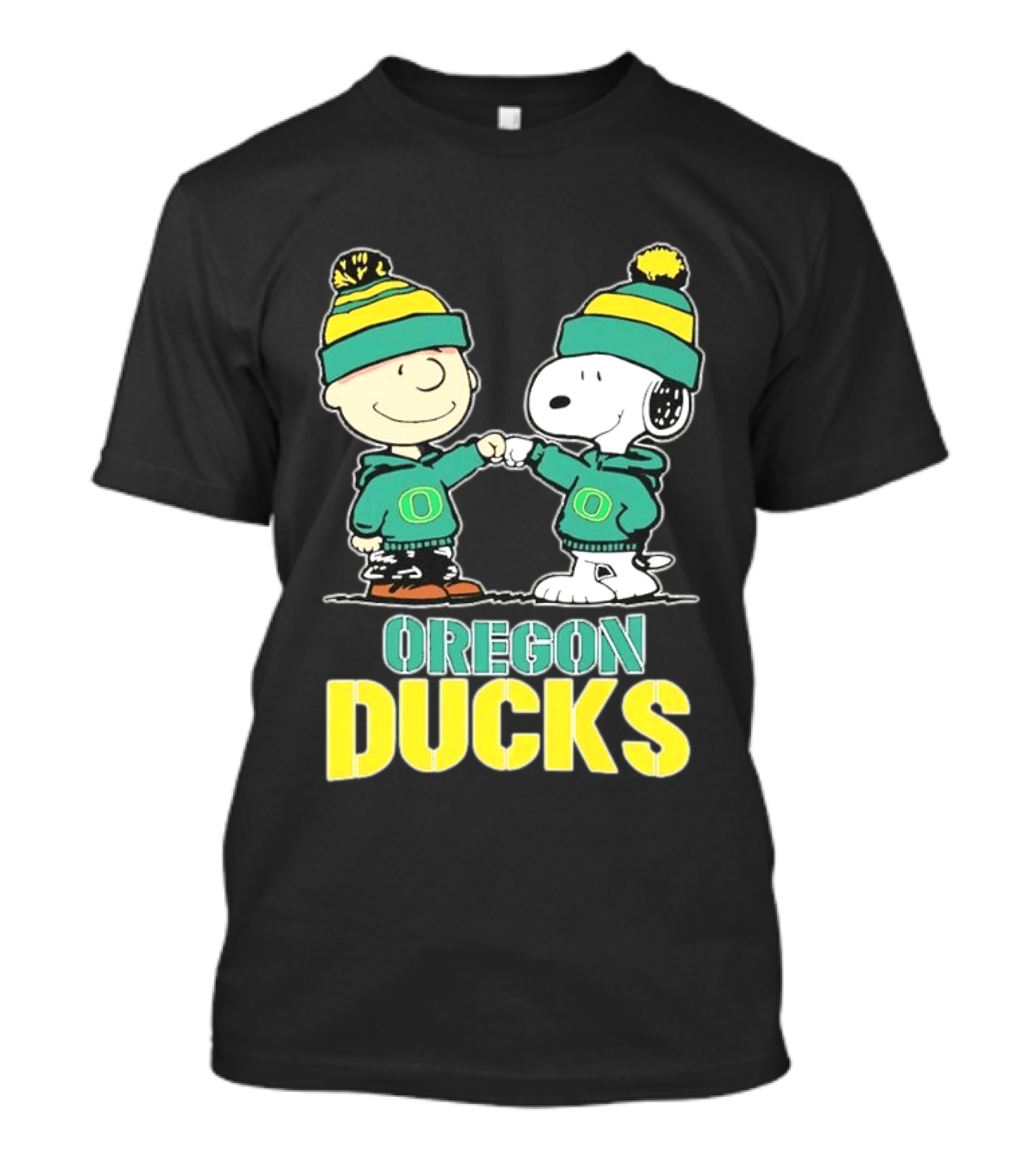 Charlie Brown Snoopy Fist Bump Oregon Ducks Fan Gear T-Shirt