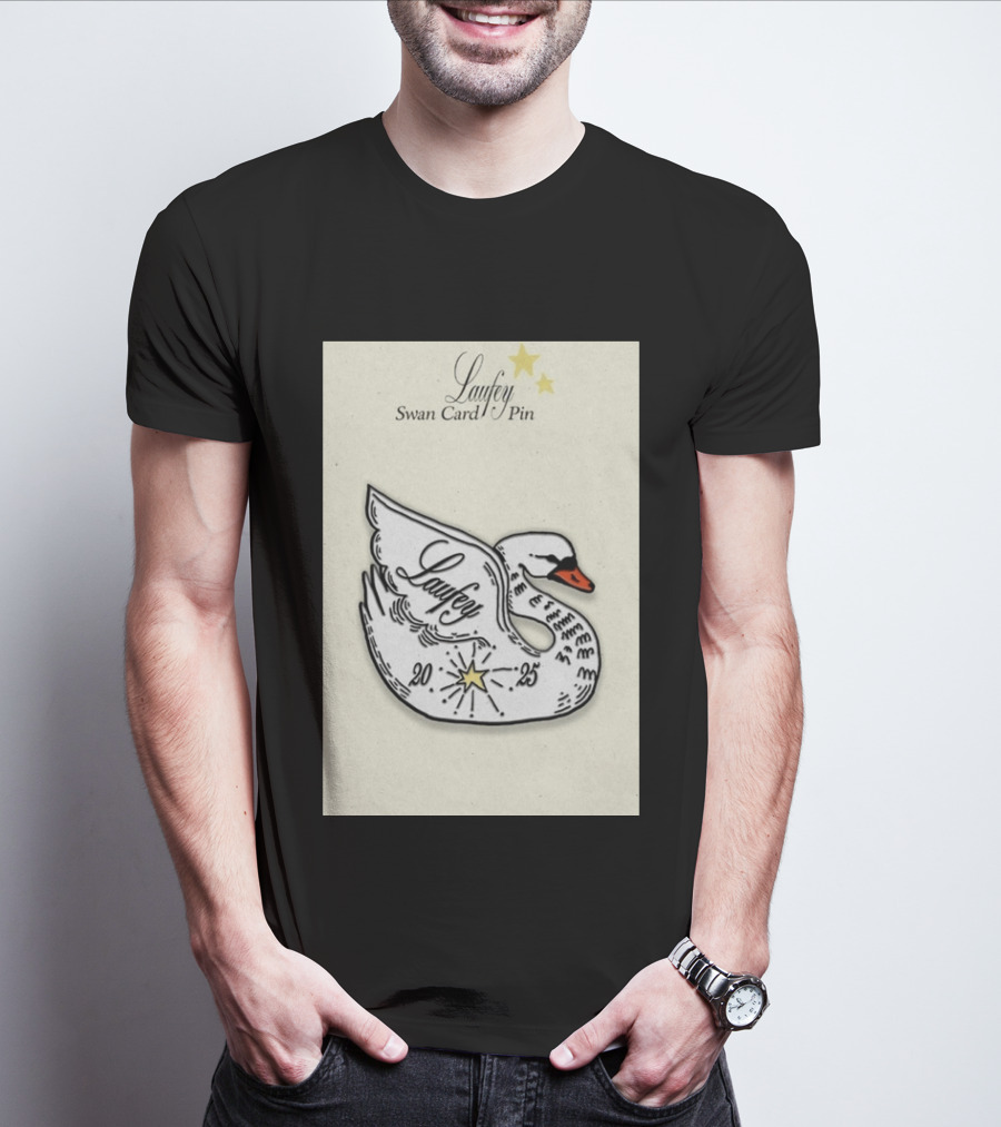 Laufey Swan Card Pin 2025 Stars Event T-Shirt