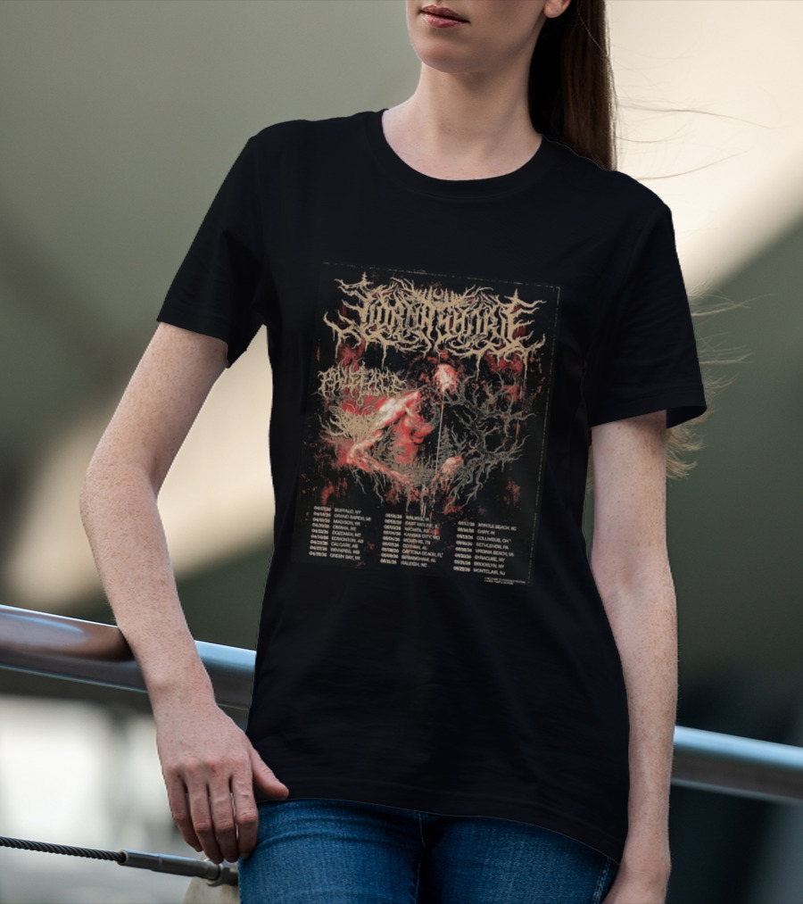 Lorna Shore North America 2026 Tour Dates Featuring Paleface Swiss And Sign Of The Swarm Band Schedule T-Shirt
