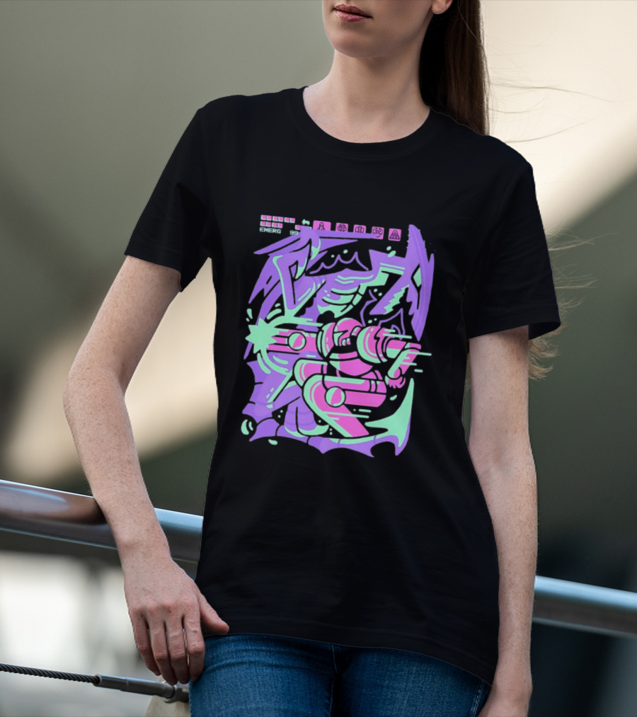 Metroid Space Pirate Skirmish Neon Glitch T-Shirt