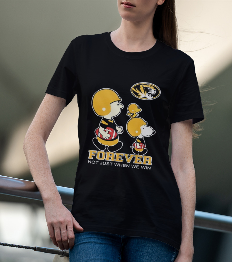 Peanuts Characters Football Mizzou Spirit Forever Not Just When We Win T-Shirt