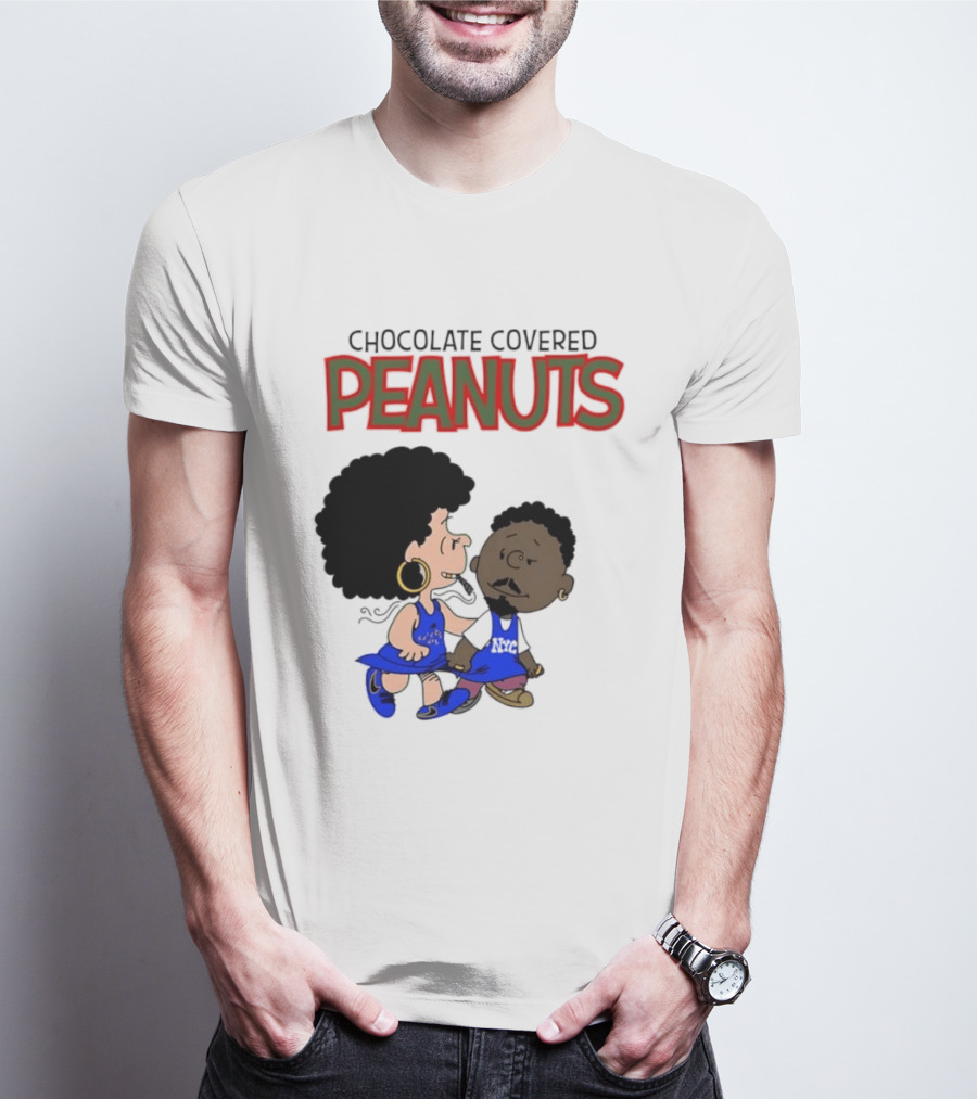 Chocolate Covered Peanuts Characters In Knicks Jerseys T-Shirt