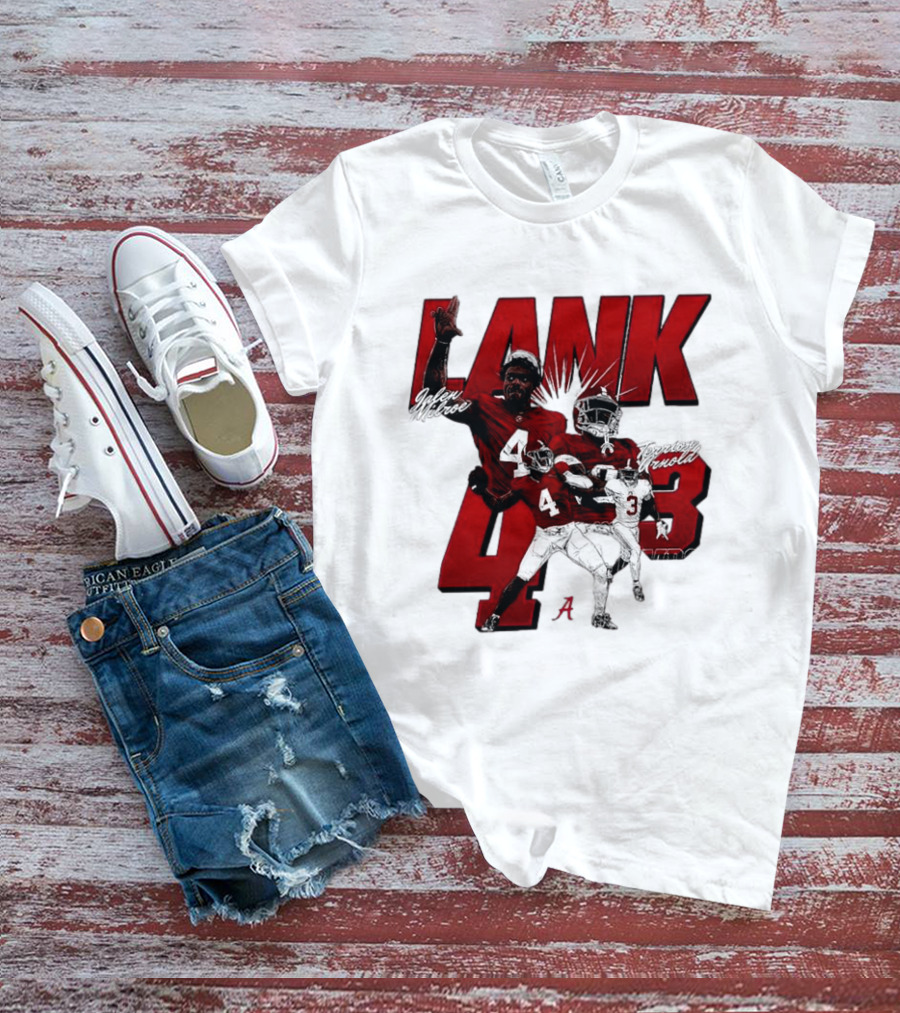 Alabama Crimson Tide Jalen Milroe Terrion Arnold Lank 4th 3 Football Caricature T-Shirt