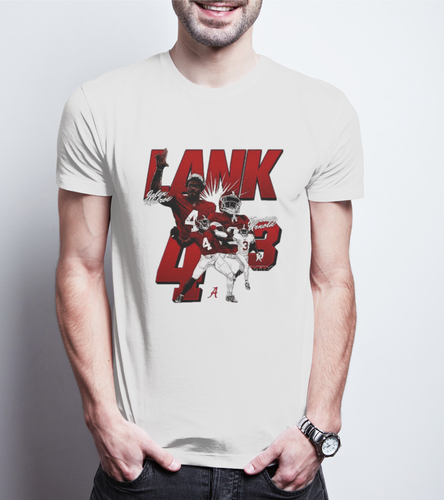 Alabama Crimson Tide Jalen Milroe Terrion Arnold Lank 4th 3 Football Caricature T-Shirt
