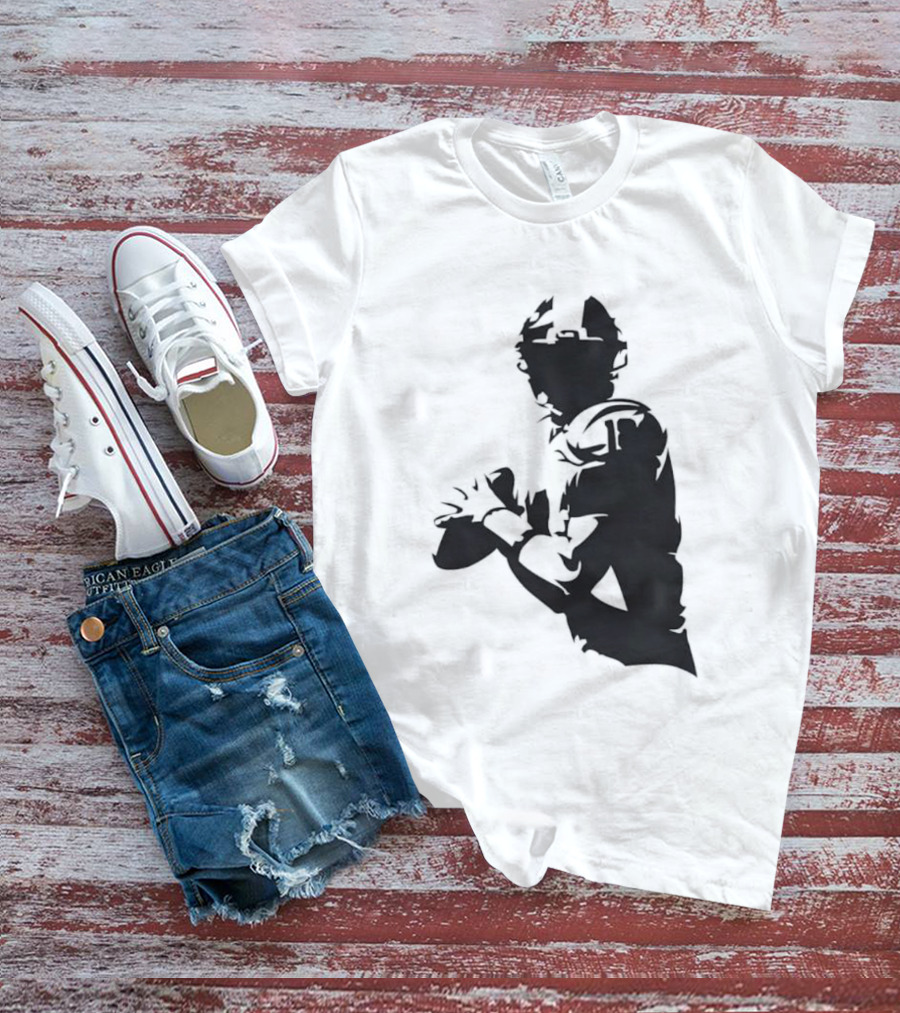 Quarterback Player Silhouette American Football Sports T-Shirt
