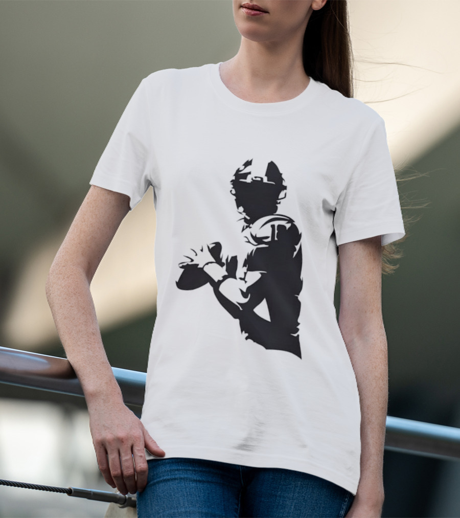 Quarterback Player Silhouette American Football Sports T-Shirt