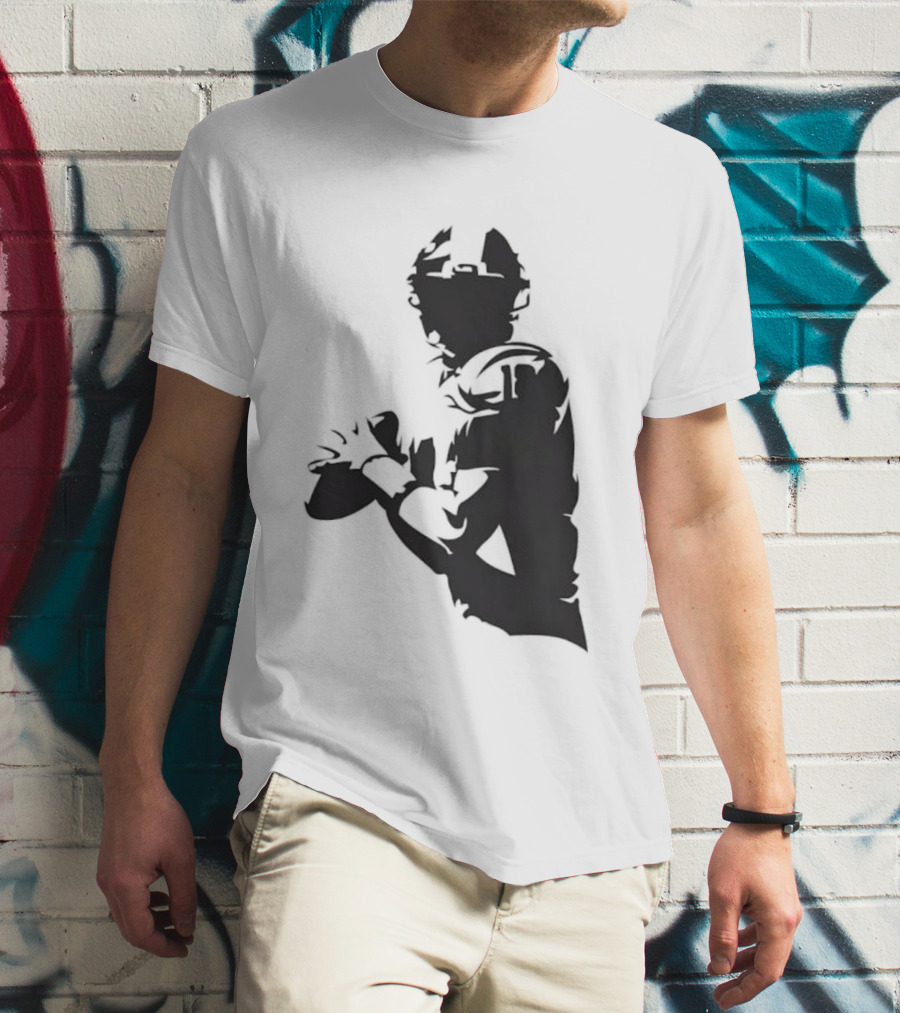 Quarterback Player Silhouette American Football Sports T-Shirt