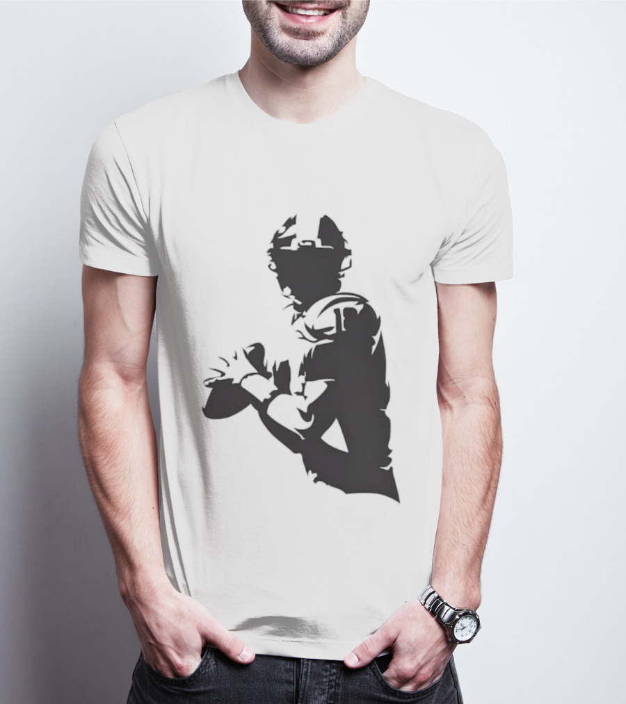 Quarterback Player Silhouette American Football Sports T-Shirt