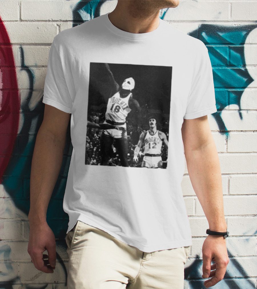 Curtis Perry Wearing Hockey Mask During Phoenix Suns NBA Game T-Shirt