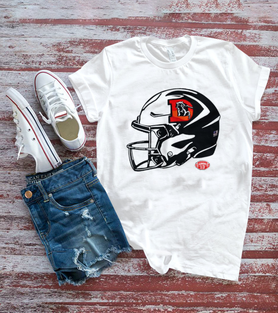Denver Broncos Vintage D Snowcapped Helmet T-Shirt