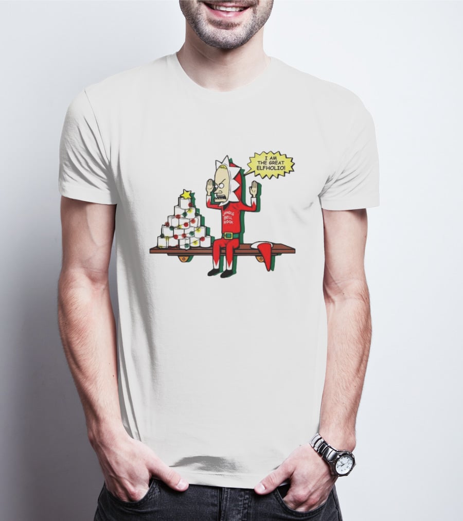Beavis Jingle Bell Rock I Am The Great Elfholio Christmas T-Shirt