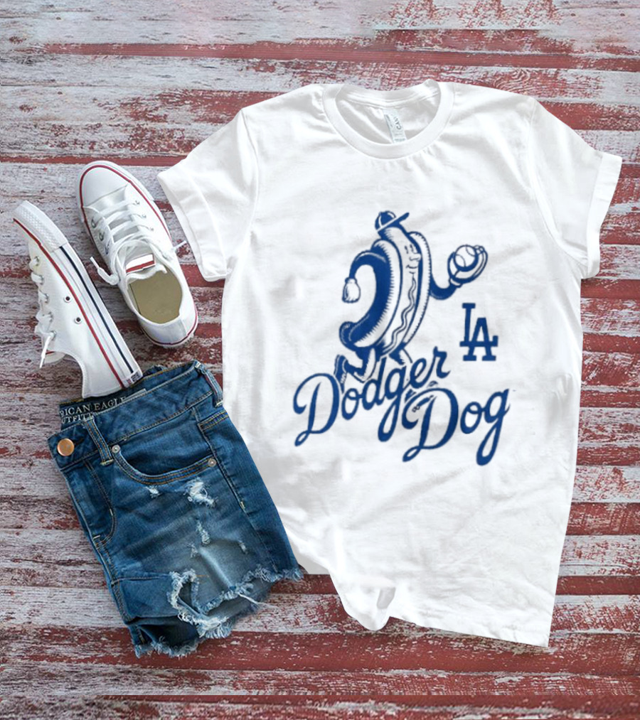 Dodger Dog LA Dodgers Hot Dog Baseball T-Shirt