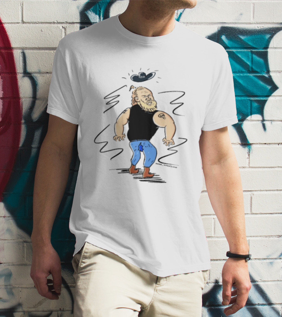 Brock Lesnar WWE Smackdown Cowboy Cartoon T-Shirt