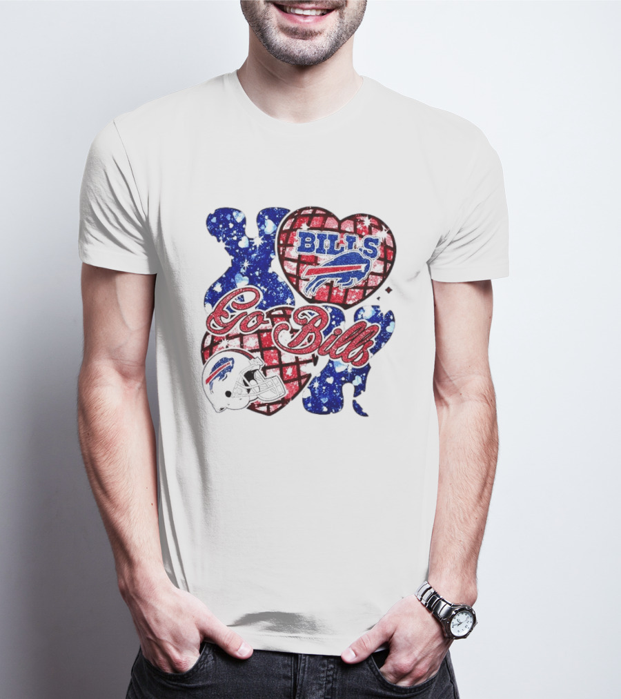 Buffalo Bills Go Bills Heart Valentine's Day Football T-Shirt