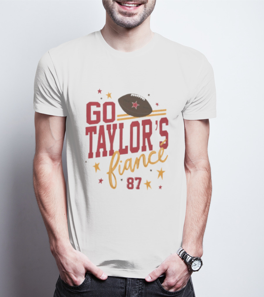 Go Taylor's Fiancé 87 Football Stars And Stripes T-Shirt