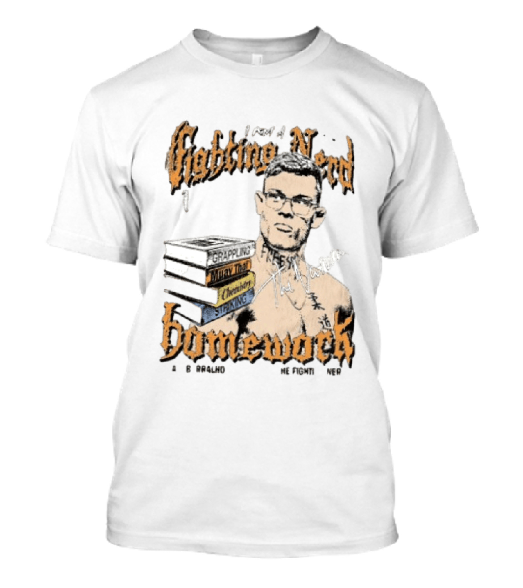 Caio Borralho Fighting Nerd Grappling Muay Thai Chemistry Homework Natural MMA T-Shirt
