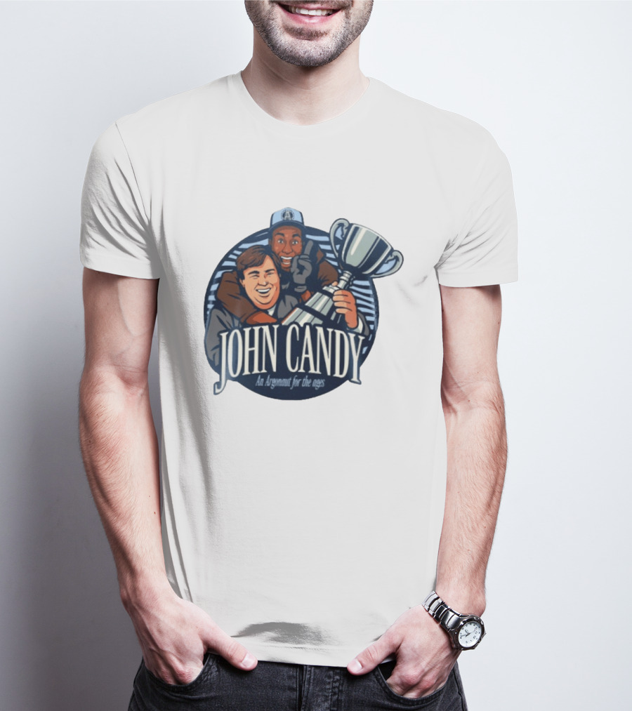 John Candy CFL Argonaut Icon Holding Trophy T-Shirt