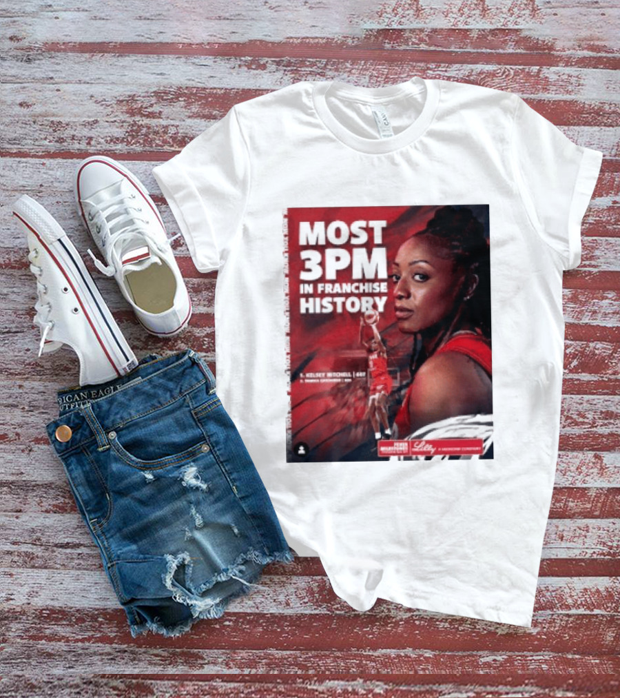 Kelsey Mitchell Most 3PM In Franchise History Indiana Fever T-Shirt