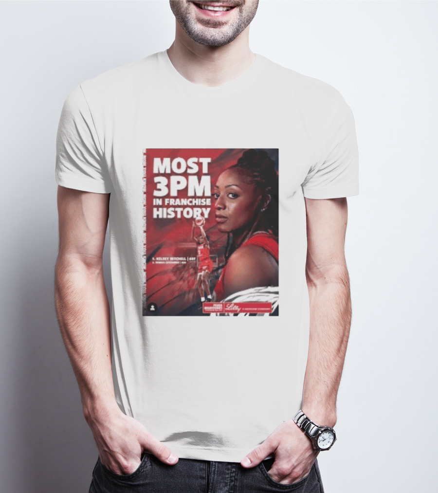 Kelsey Mitchell Most 3PM In Franchise History Indiana Fever T-Shirt